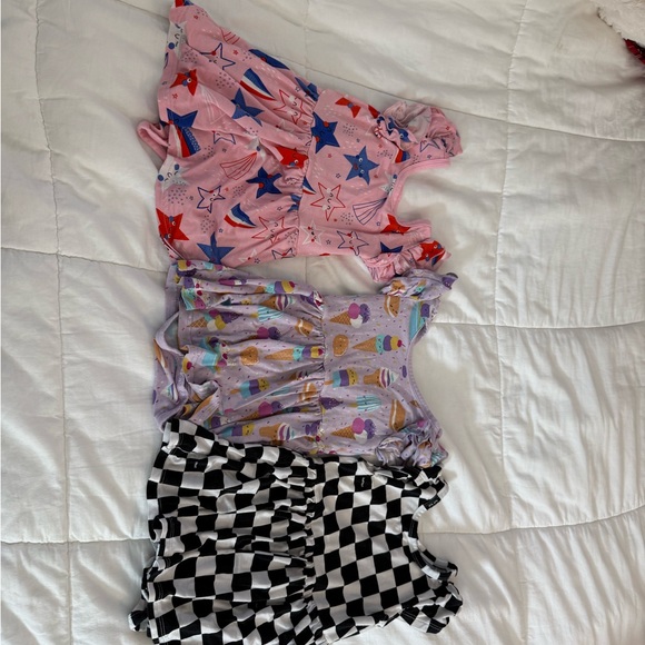 Little Sleepies Pink Star, Checkered and Ice-cream Party Ruffle-Sleeve Dress - Picture 3 of 16